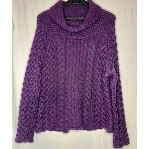 Victorias Secret Moda International Purple Cable Knit Sweater Sm. Wool Blend